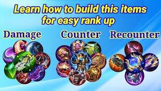 How to build counter and recounter items for easy win in rank game Mobile Legends 2021