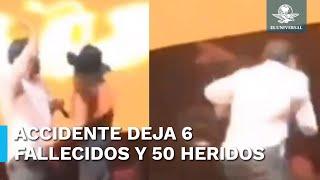 Captan momento exacto en que cae escenario en evento en el que se encontraba Máynez