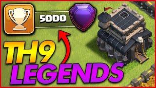 REACHING LEGEND LEAGUE AS A TH9  Town Hall 9 Trophy Push - Clash of Clans