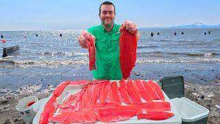 Dip Netting Red Salmon on Alaskas Kenai River  Filleting Brining & Smoking Sockeye Tips