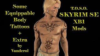 Skyrim Mods XB1 Some Equippable BODY Tattoos + Extra by Vanderol Beautiful Amazing HD TOSO