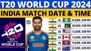 T20 World Cup 2024 India Schedule  India Match Schedule T20 World Cup 2024  T20 WC 2024 Schedule