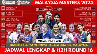 Jadwal Lengkap Round 16 Malaysia Masters 2024  Hari Ke 3