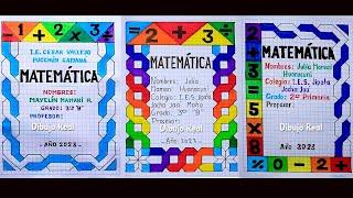 Caratulas para MATEMATICAS super bonitos PRIMARIA