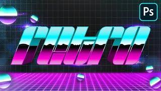 How to Create a RETRO 80s Chrome Text Effect - Photoshop CC Tutorial