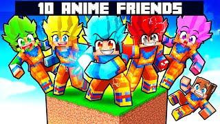 10 FRIENDS On ONE ANIME BLOCK in Minecraft