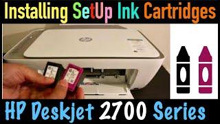Installing Setup Ink Cartridges in HP Deskjet 2700 All-In-One Printer 