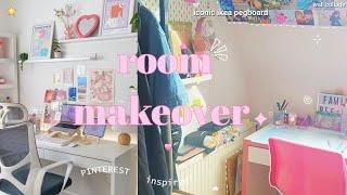 PINTEREST INSPIRED room makeover 🩷️ikea shopping trip organisedecorate with me + room TOUR ˖ ࣪⊹