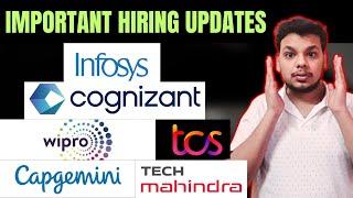 Infosys  Capgemini  Cognizant  TCS  Wipro Elite Hiring Updates  OFF Campus Drives 2024 Updates