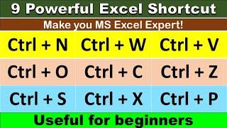 9 shortcut keys will definitely make you excel expert  most useful excel shortcuts #excel_shortcuts