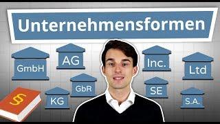Unternehmensformen erklärt GmbH AG UG GbR Inc. Ltd uvm. einfach erklärt