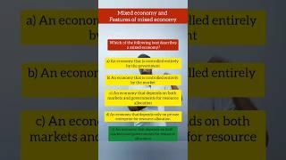 the mixed economy and features of mixed economy  business economics mcq questions  ca foundation