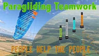 People Help The People Paragliding Teamwork