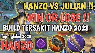 HANZO VS JULIAN  SOLO DI MYTHICAL GLORY  AUTO BANTAI  - HANZO TOP 1 GLOBAL 2023 - MOBILE LEGENDS