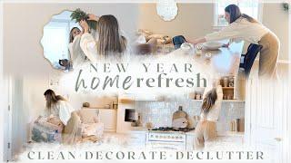 NEW YEAR HOME RESET 2024  after christmas decorating decluttering & cleaning