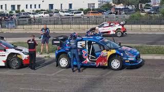 WRC Rally Italia Sardegna 2023 pure real sound tyres and brakes warming up before ss1 wrc cars