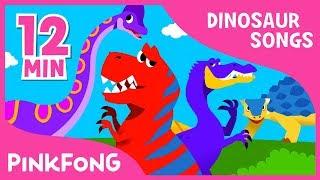 Spinosaurus vs Tyrannosaurus and more  Dinosaur Songs  + Compilation  Pinkfong Songs for Children