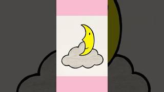 Moon drawing with number 3 #shorts #art #ytshorts #shortvideo #arthack #drawing @easydrawingdiy