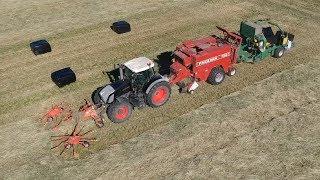 Raking baling & wrapping grass silage in one pass