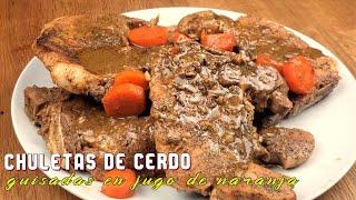 Chuletas Guisadas en Jugo de Naranja 