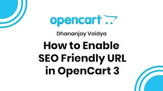 SEO Friendly URL in OpenCart 3