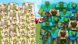 IRON GOLEMS vs ZOMBIES in Minecraft Mob Battle