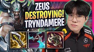 ZEUS DESTROYING WITH TRYNDAMERE - T1 Zeus Plays Tryndamere TOP vs Sett  Season 2024