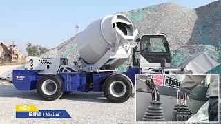 Self-loading mixer truck operation process#machine #3d