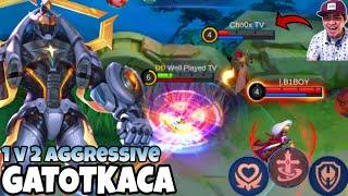 1 vs 2 Aggressive Exp Lane - Gatotkaca Best Build and Emblem 2024