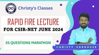 CSIR-NET PART A MARATHON  25 QUESTIONS IN 2 HOURS  RAPID FIRE LECTURE  Christy Varghese