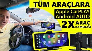 Tüm Araçlarla Uyumlu Kablosuz CarPlay & Android Auto = OttoScreen MAX