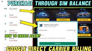 Free Fire Topup Diamonds With Sim Balance  How To Make App Purchasing Via Sim Balance  GOOGLE DCB