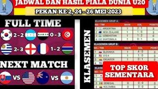 Jadwal dan Hasil Piala Dunia U20 2023 hari ini - Klasemen Grup PIALA DUNIA U20 2023