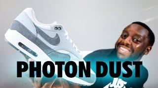 Nike Air Max 1 Photon Dust Wolf Grey On Foot Sneaker Review QuickSchopes 705 Schopes HM9936 001