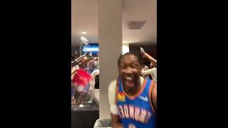 SGA & THE OKC THUNDERS LOCKER ROOM CELEBRATION AFTER ELIMINATED THE PELICANS FROM THE PLAYOFF