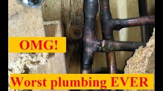 Worst plumbing I have ever seen but can I fix a years old leak?