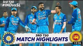 India vs Sri Lanka 3rd T20 Highlights 2023  India vs Sri Lanka 3rd T20 2023 Highlights HINDI