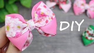 DIY Ribbon bow  Как сделать простые бантики  Clase magistral de arco