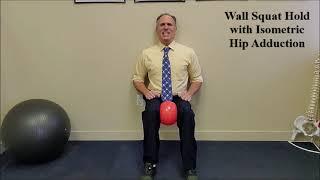 Wall Squat Hold with Isometric Hip Adduction