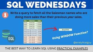 Write Complex SQL Queries  Interview questions with Solution  Windows Function  #SQLWednesdays