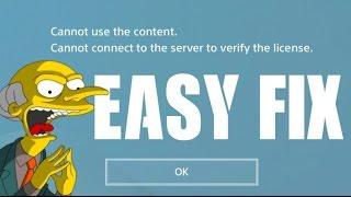 Fix PS4 Cannot Connect to Server to Verify the License How to Restore Licenses Cannot use Content