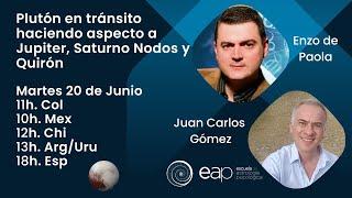 Enzo de Paola. Plutón en tránsito haciendo aspecto a Jupiter Saturno Quirón Urano y Neptuno