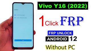Vivo Y16 Frp Bypass Android 12  New Update 2022  Vivo Y16 Google Account Bypass Without Pc 100% Ok