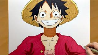 How to Draw Luffy from onepiece  step by step  Easy to draw  draw anime  Luffy