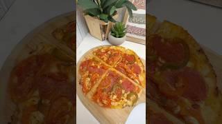 A Unique Upside Down Pizza With Pepperoni Salami Onion and Peppers  #easy #food #cheese