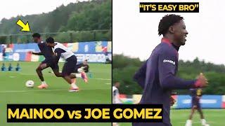 Kobbie Mainoo reaction after destroying Joe Gomez in England training ahead Slovakia  Man Utd News