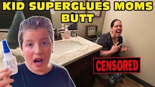 Kid Temper Tantrum Super Glues Moms Butt To Toilet Seat - Superglue Prank Gone Wrong Original