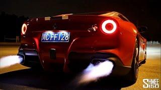 Ferrari F12 Berlinetta w ARMYTRIX Titanium Mufflers - Loud Revs and Flames