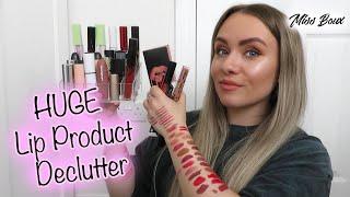 HUGE LIPSTICK DECLUTTER & CLEAR OUT  SORTING OUT LIP PRODUCTS  FAVE LIP PRODUCTS? MISS BOUX