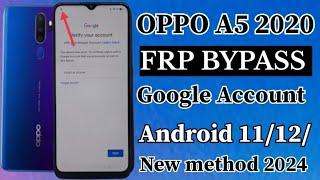 OPPO A5 2020 CPH1933 Android 1112 FRP BAYPASS New Trick 2024